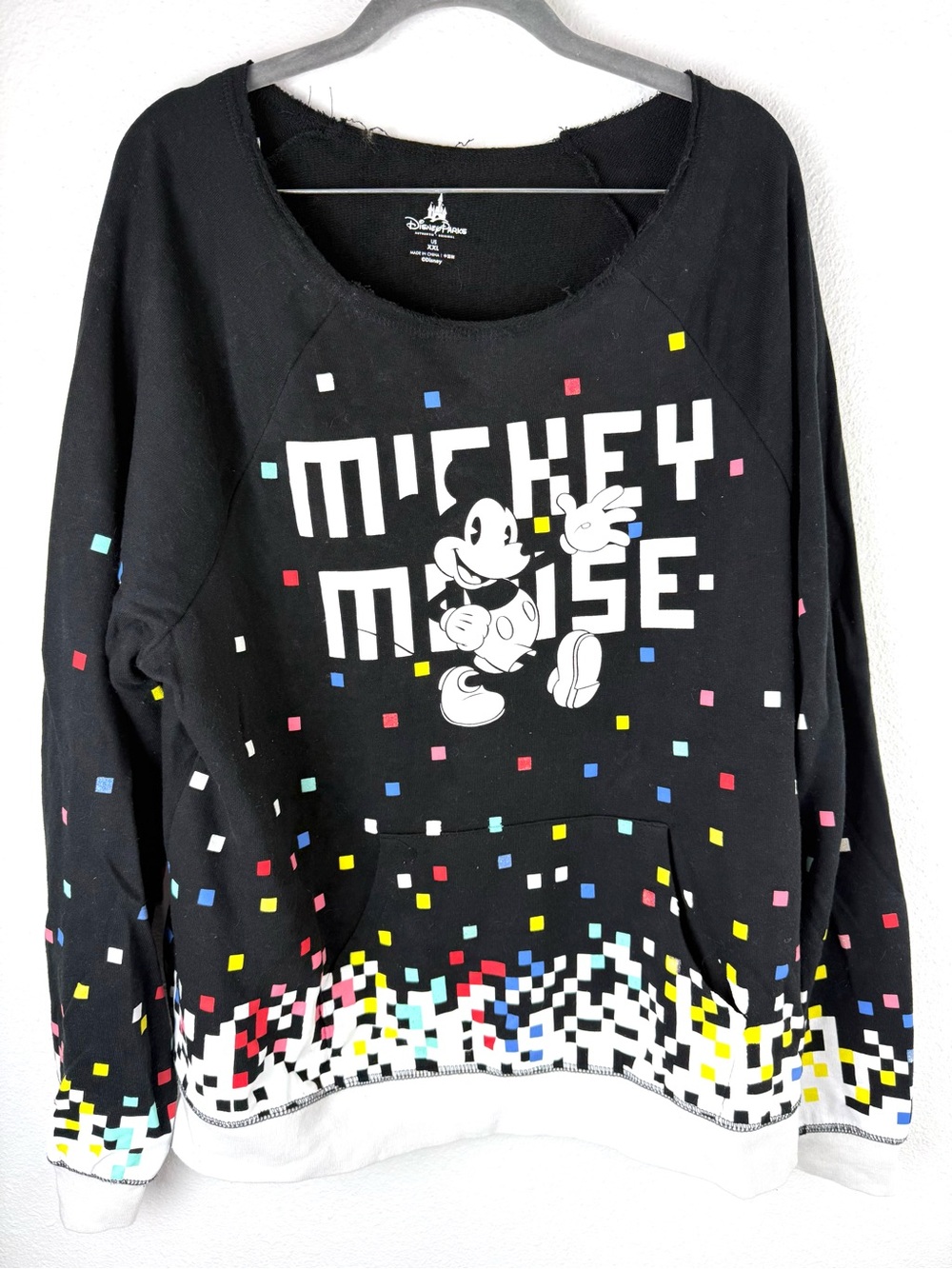 Disney Parks Mickey Mouse Pixel Sweatshirt Women's XXL